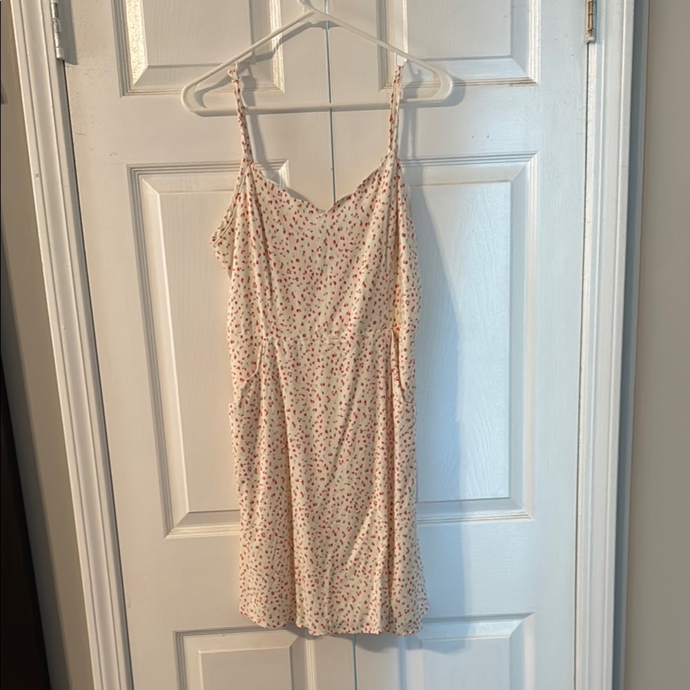 41 Hawthorn Red and White Spaghetti Strap  Dress